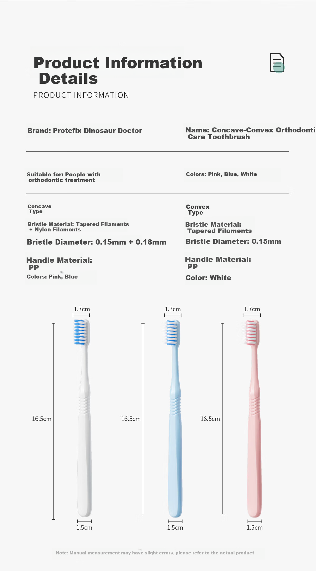 PROTEFIX Orthodontic Concave Toothbrush 4-Pack Soft Bristle Adult Braces Toothbrush Portable Teen Braces Cleaning Brush 8