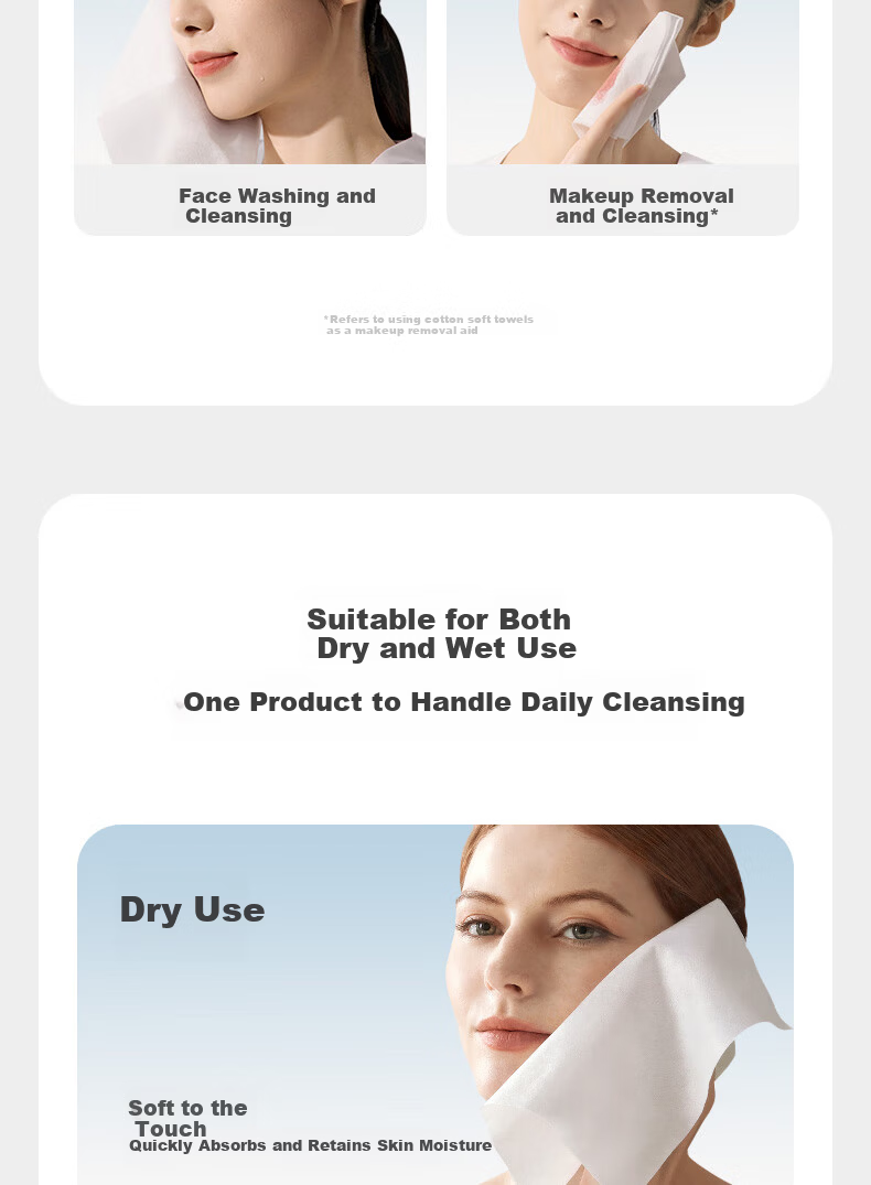 Babycare 100% Cotton Baby Soft Wipes Thickened Large Face Towels Dual-use Dry and Wet Pure Cotton 20 Sheets 1 Pack 10