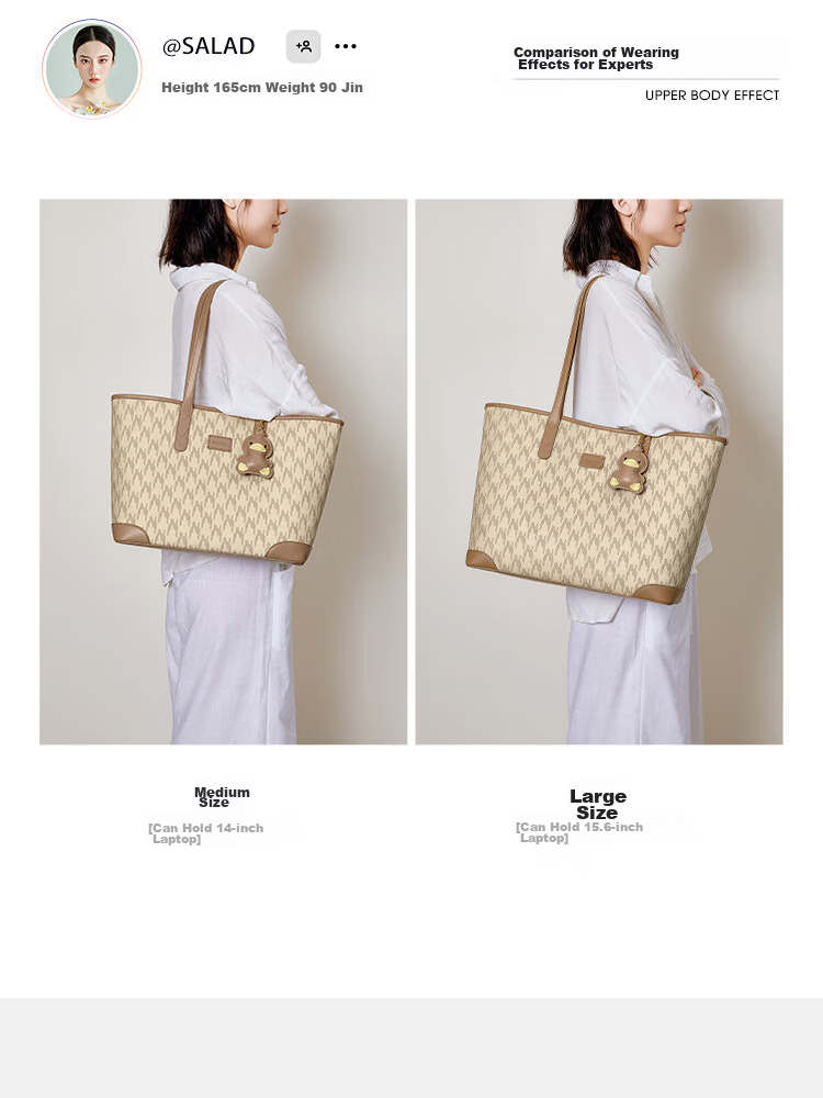 NUCELLE Women's Handbag 2026, Light Luxury Niche Duck Tote Bag, Large Capacity, Commuter Shoulder Bag for College Students, Gift for Wome 8