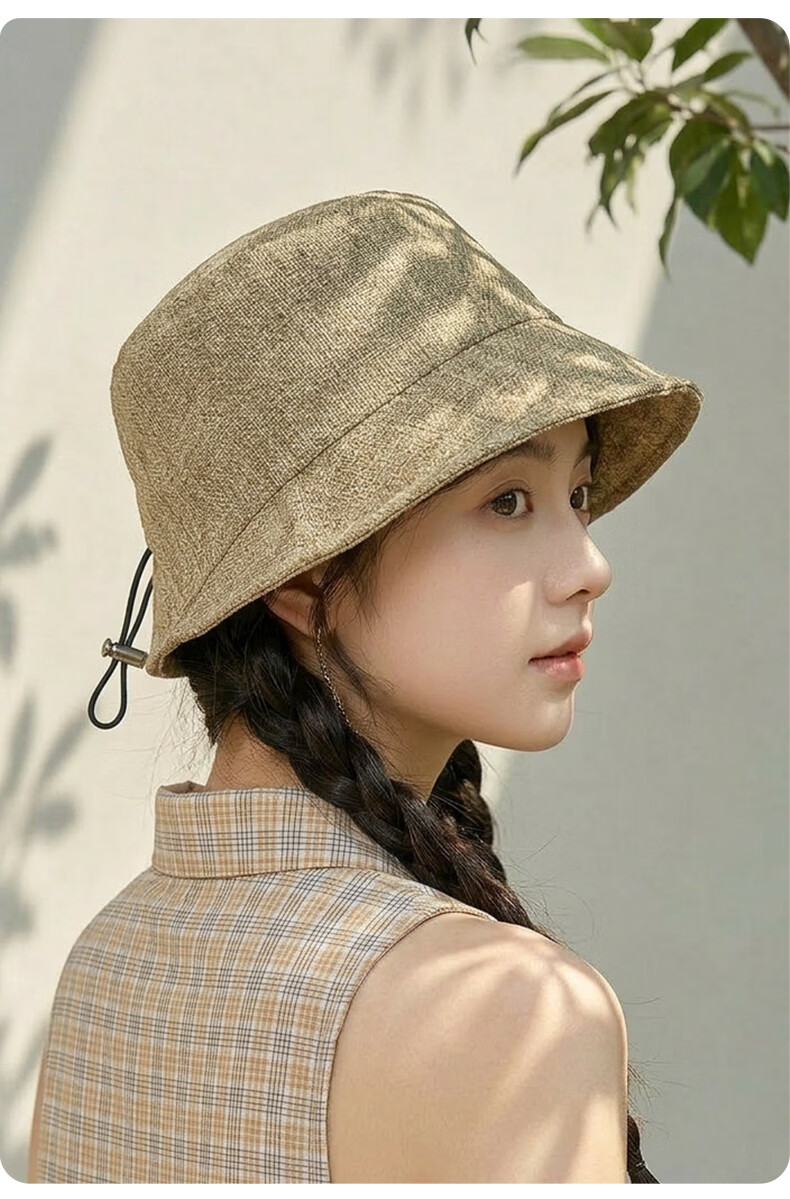 FitonTon Women's Summer Sun Protection Hat UV Protection Travel Simple Bucket Hat Face Shield Anti-Sunburn 9