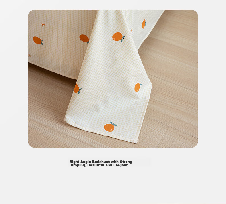 KING SHORE Brushed Cotton Sheet 7A Antibacterial Thickened Naked Sleep Bed Sheet Dormitory Student Single 160*230cm Sweet Orange 11