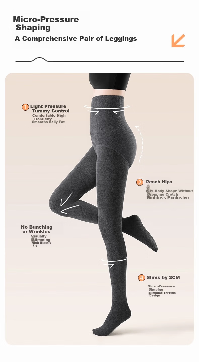 Caramella Women's Autumn Winter High Waist Tummy Control Butt Lift Fleece Lined Thickened Warm Leggings Black 9