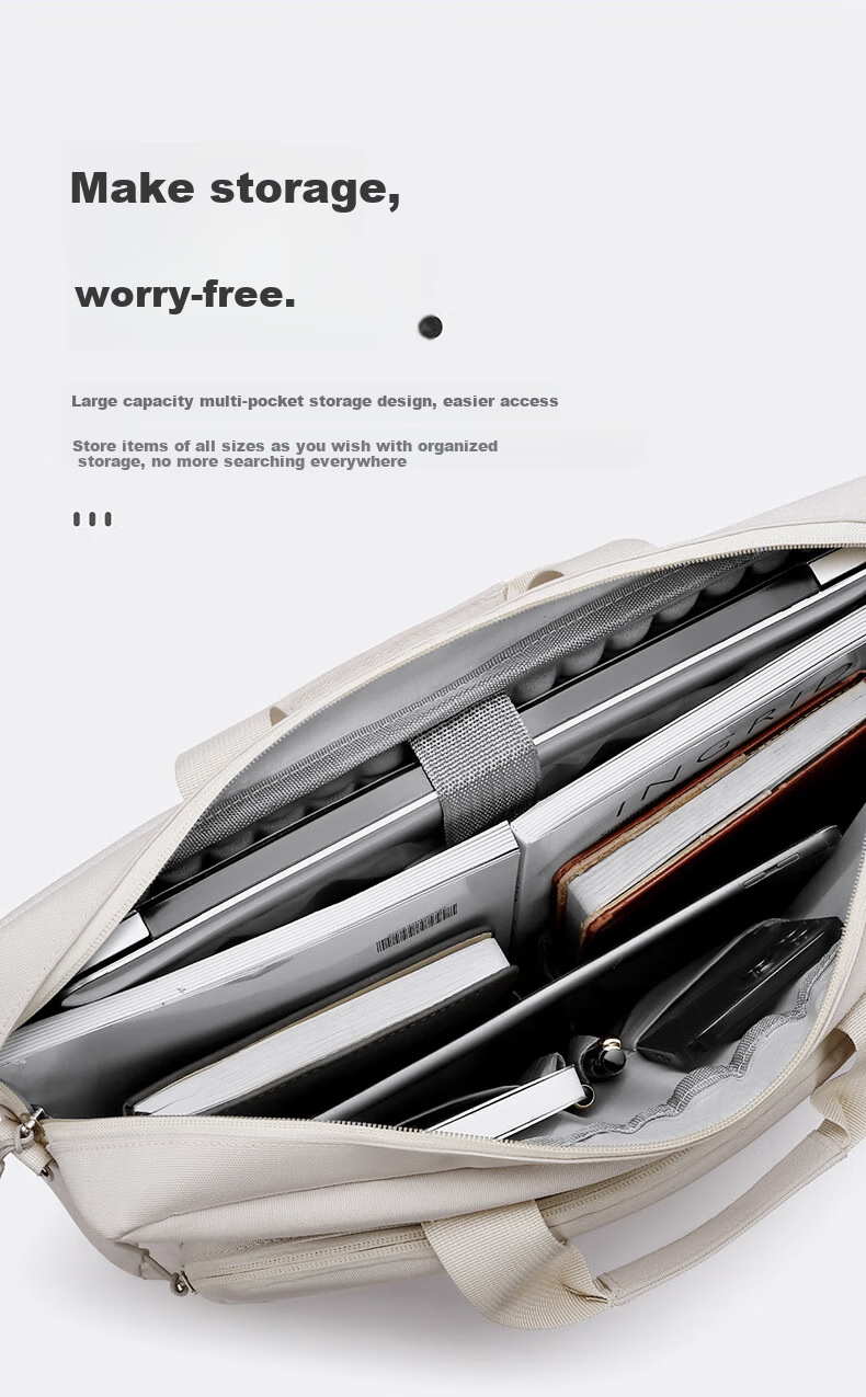 Milooky Single Shoulder Laptop Bag Large Capacity for Men Compatible with Apple Huawei 13/13.6/14 Inch Briefcase Laptop Bag 2