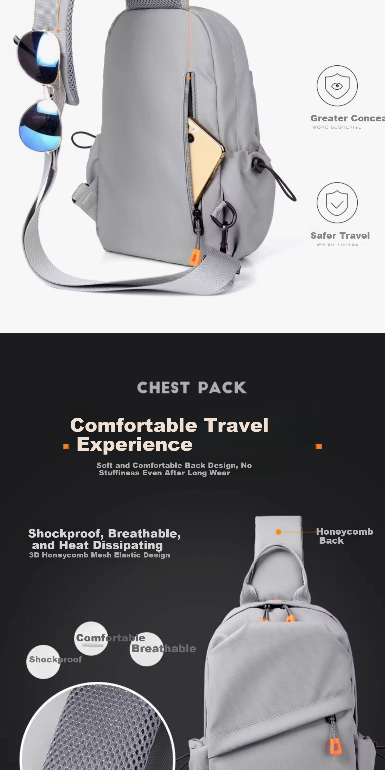 Warrior Men's Crossbody Bag 26L Large Capacity New Shoulder Bag Multifunctional Water-Resistant Small Backpack for Commuting and Outdoor Use 9