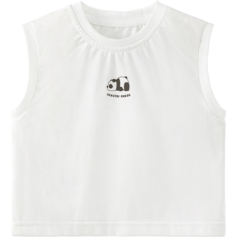 TONGTAI Baby Vest Summer Thin Sleeveless Top Boys Girls Outwear White 110cm