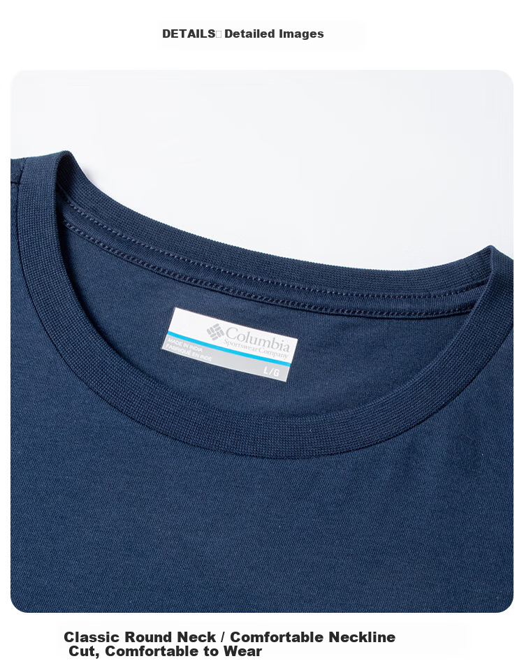 Columbia Men's T-Shirt 26 Spring Summer Outdoor Casual Sports Comfortable Cotton Breathable Short Sleeve AE4766 464 M 5