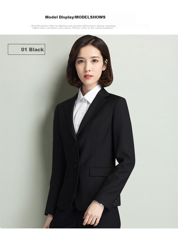 ROMON Women's Slim Fit Business Suit Jacket Professional Office OL Interview Work Commuter Blazer 5
