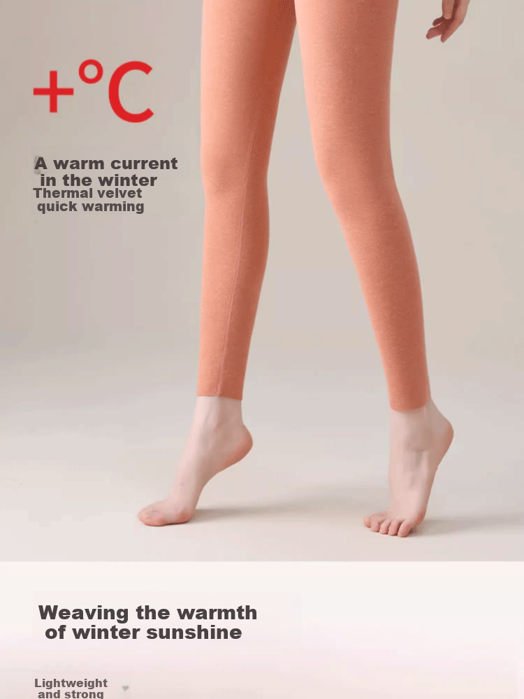 Ziyouxi Women's Autumn Winter High-Waist Thermal Wool and Silk Antibacterial Fleece-Lined Leggings 10A 6