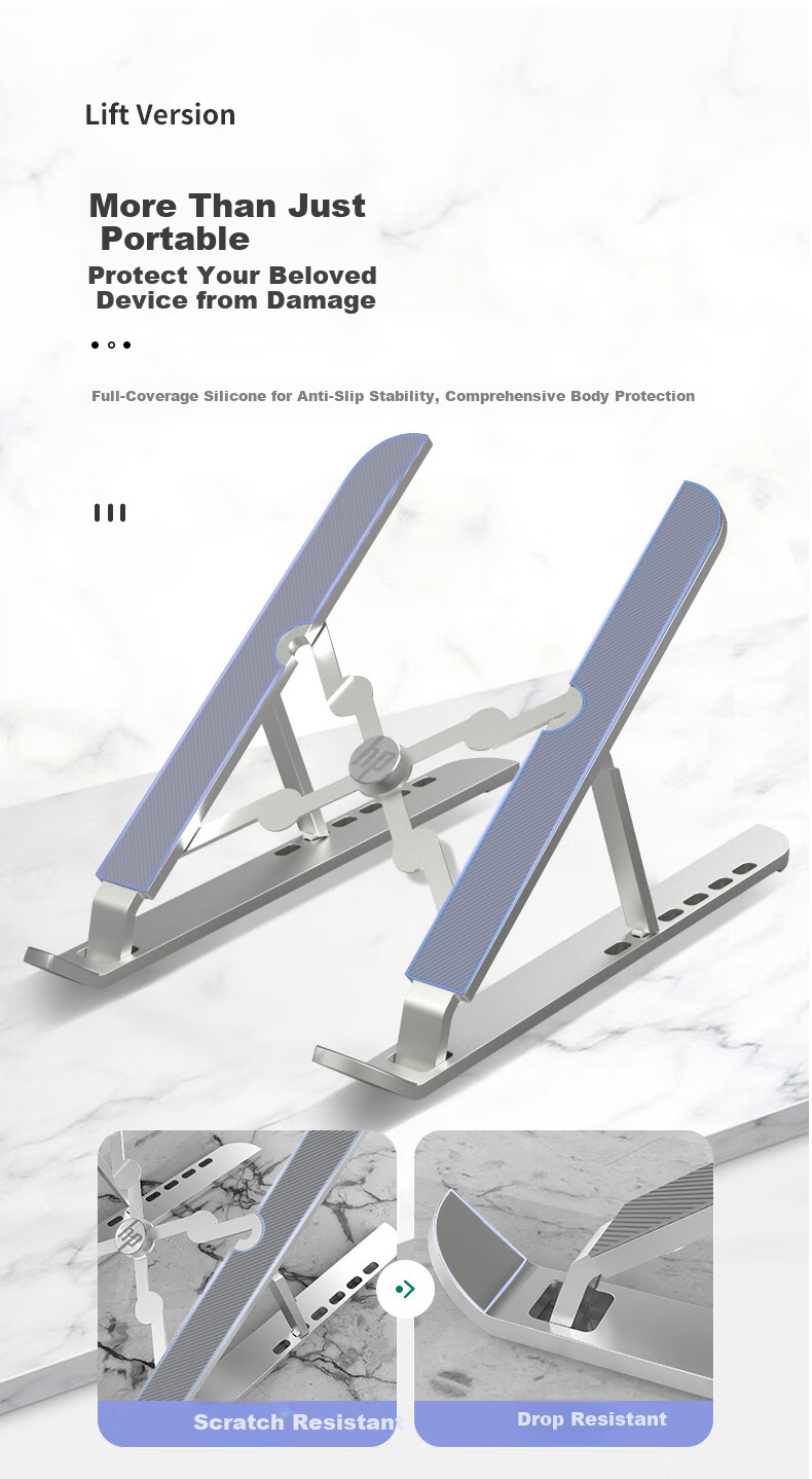 HP Stand B Laptop Stand 360° Rotatable Dual-Axis Adjustable Cooler Stepless Height Adjustable Portable Foldable Compatible with Laptops Tablets Gaming Stable Non-Shaking 4