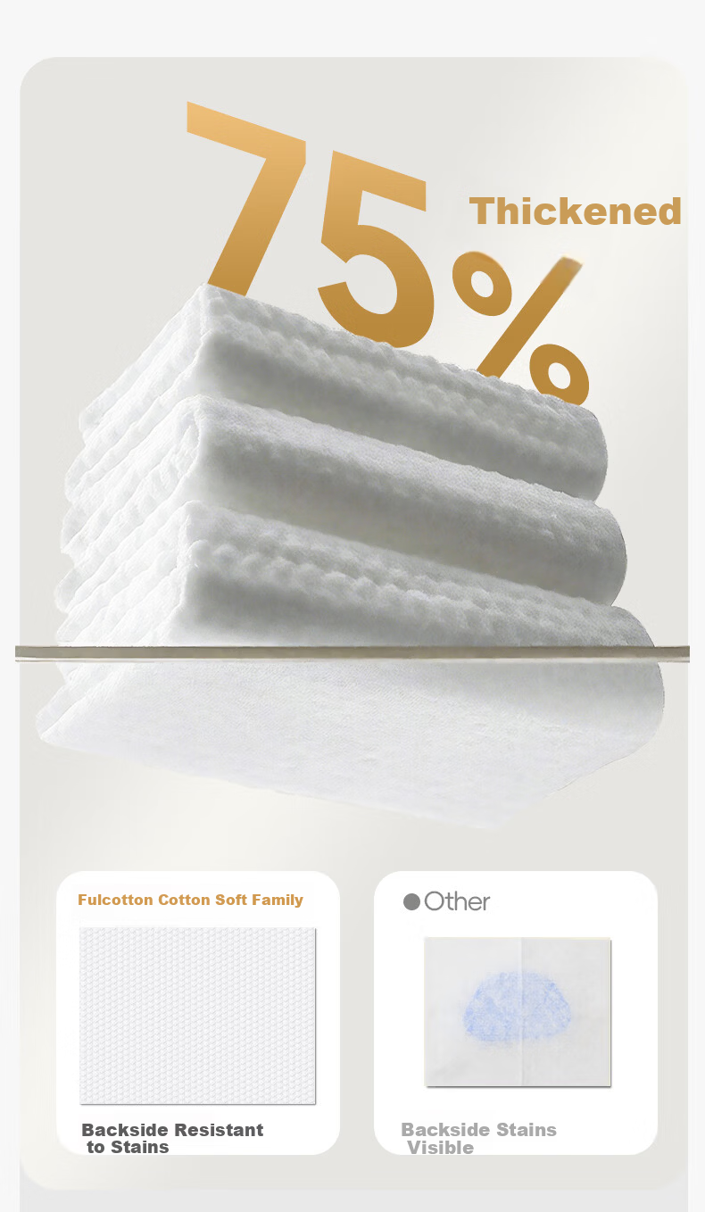 FulCotton Full Cotton Soft Wipes Dual-Use Dry and Wet Hanging Thick Facial Towels 210 Sheets*1 Pack 5