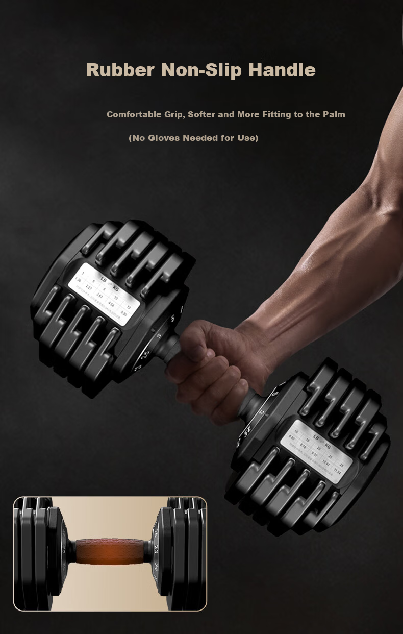 HEAD Adjustable Dumbbells Men and Women Fitness Equipment Home Use Pure Steel Quick Adjustment Set Home Workout Equipment 11