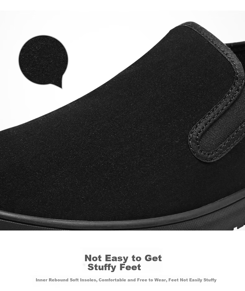 BUSHEYUAN Traditional Casual Middle-aged and Elderly Beijing Cloth Shoes Men 83X-1822 Black Size 38 9