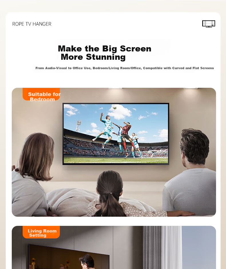 Dongpuli 75-100 Inch Ultra-Thin Embedded Large Screen TV Telescopic Rotatable Folding Wall Mount Bracket Compatible with 85 Inch Xiaomi Hisense TCL Skyworth TVs, Socket and Speaker Friendly 17