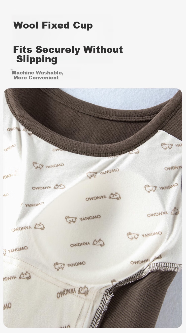 Langsha Graphene Thermal Vest for Women with Built-in Chest Pad, Autumn and Winter Fleece-Lined Thickened Wool Heating Base Layer Underwear 8