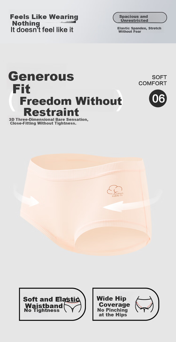 Hongdou Women's Underwear 7A Antibacterial Polylactic Acid with Silk Gusset 40S Cotton Spandex Triangle Panties 4-Pack 6