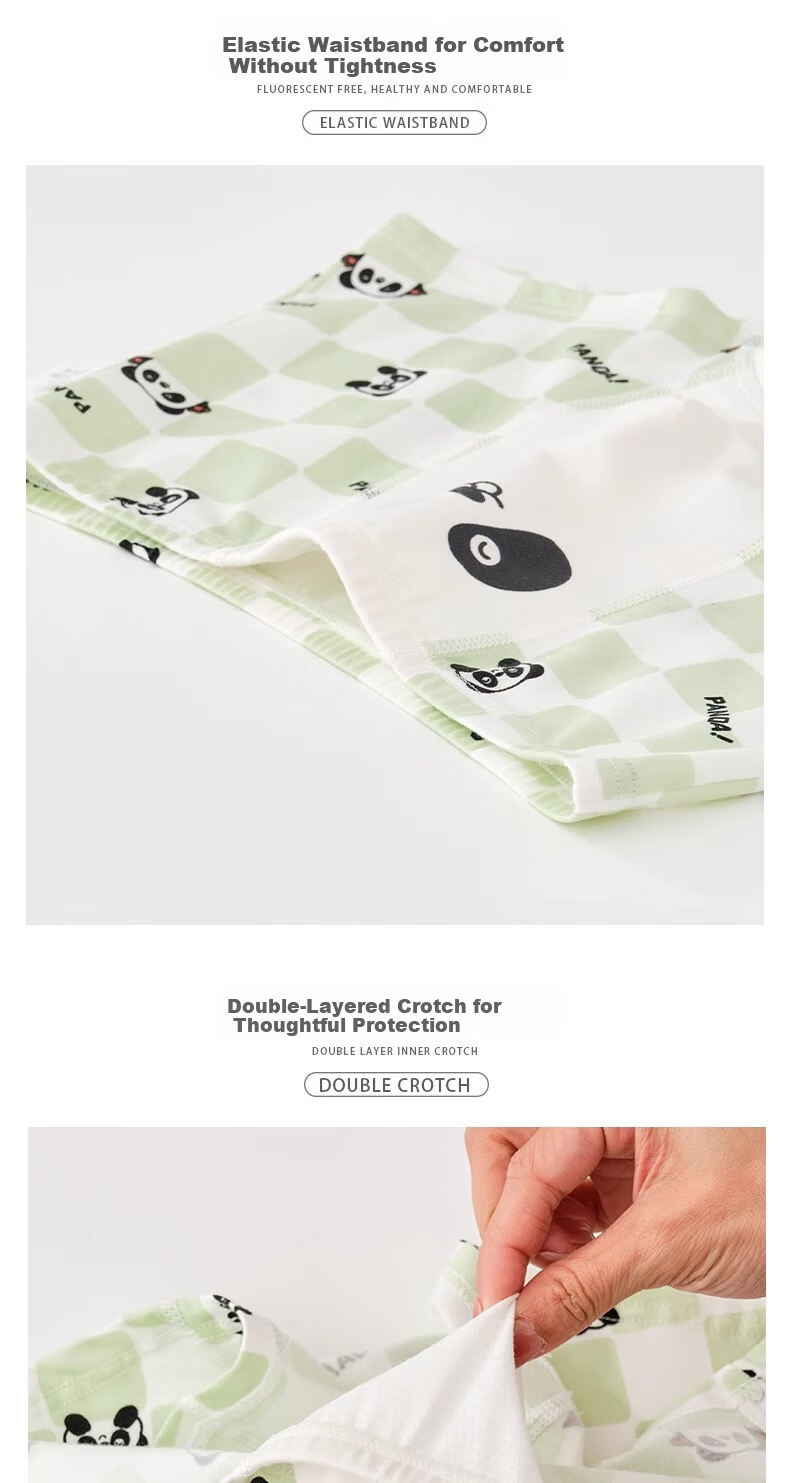 MiiOW Boys' Cotton Boxer Briefs for Children, Ages 6-12, Pure Cotton, Youth Four-Point Shorts 7