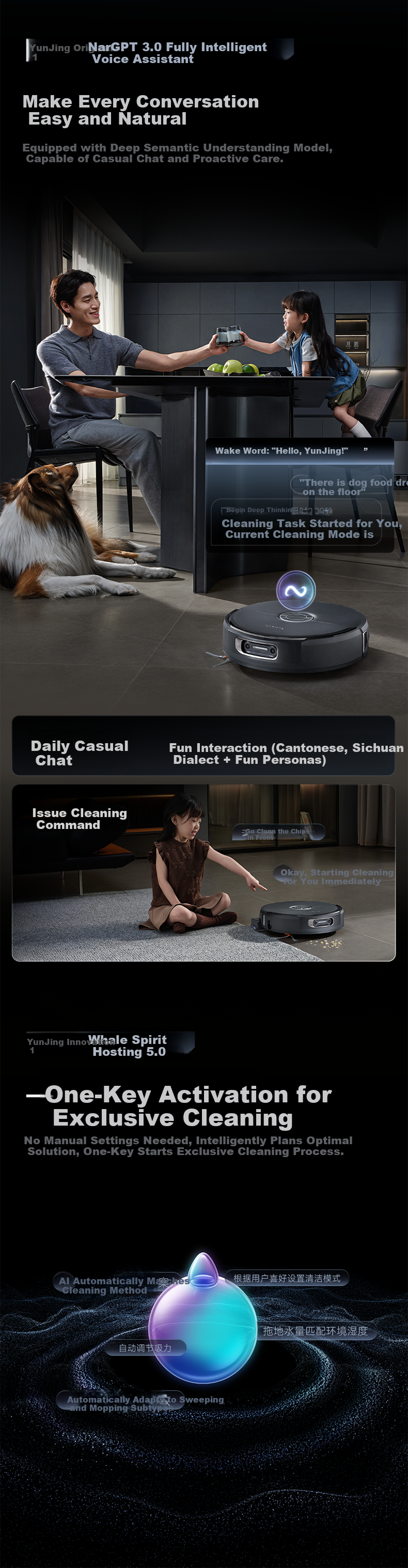 Cloud Whale【Price Protection 618】Xiaoyao 003 Robot Vacuum Cleaner 3-in-1 Sweeping and Mopping Automatic Cleaning Fully Intelligent Self-Maintenance Home Use Hot Water Track Washing and Drying Floor Cl 10