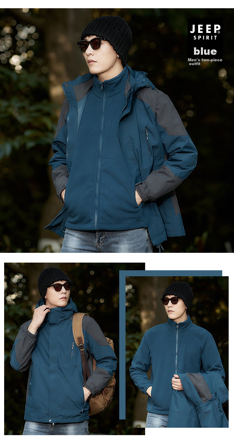 JEEP SPIRIT Windbreaker Jacket for Men And Women, Spring And Autumn Outerwear, Outdoor Windproof Coat, Warm Windbreaker 35