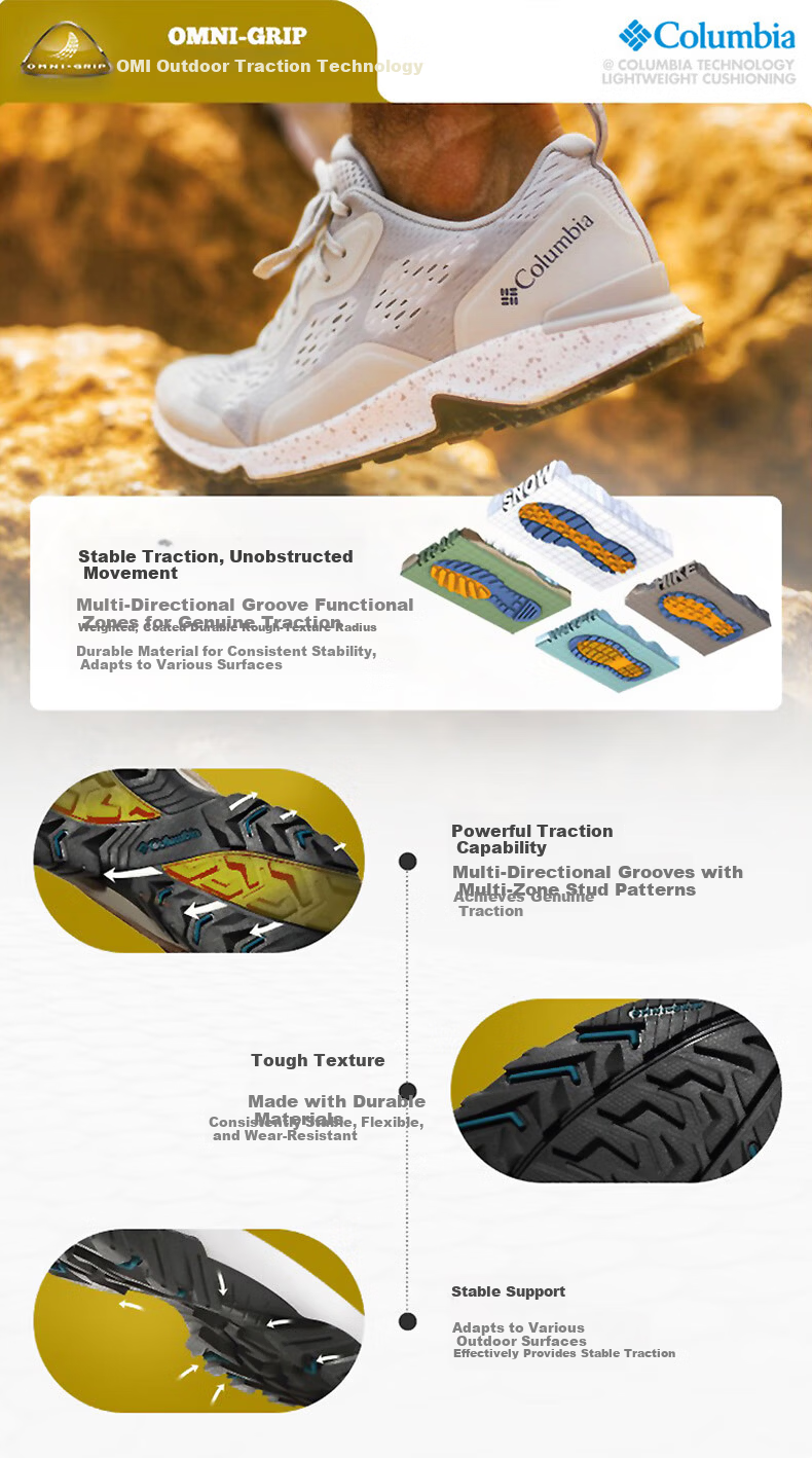 Columbia Men's Spring Summer 2026 Breathable Sports Shoes Durable Non-slip Sneakers BM3311 005 Size 43 5