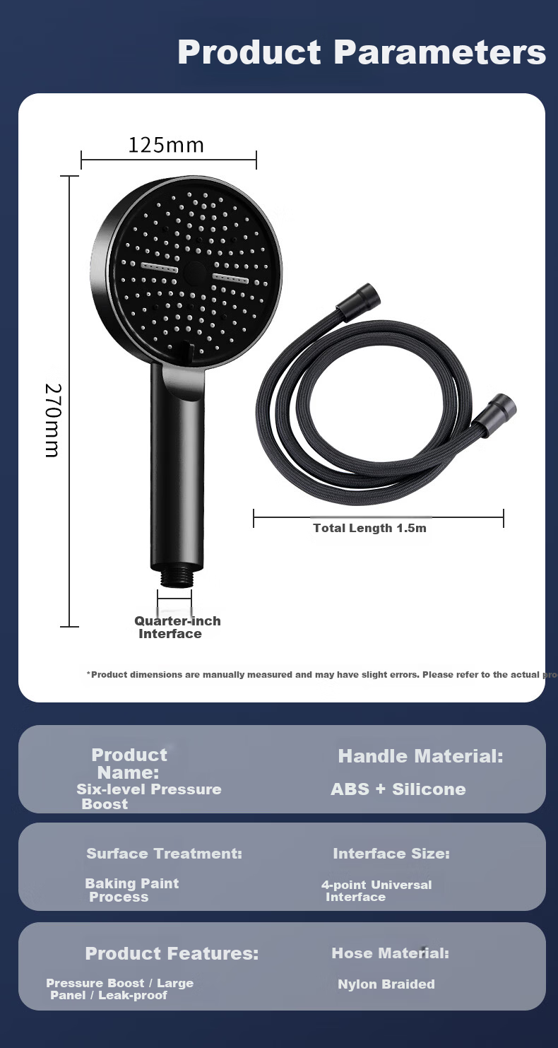 BSITN High-Pressure Shower Head Set with Hose, Large Water Flow Handheld Shower Head BH034 11