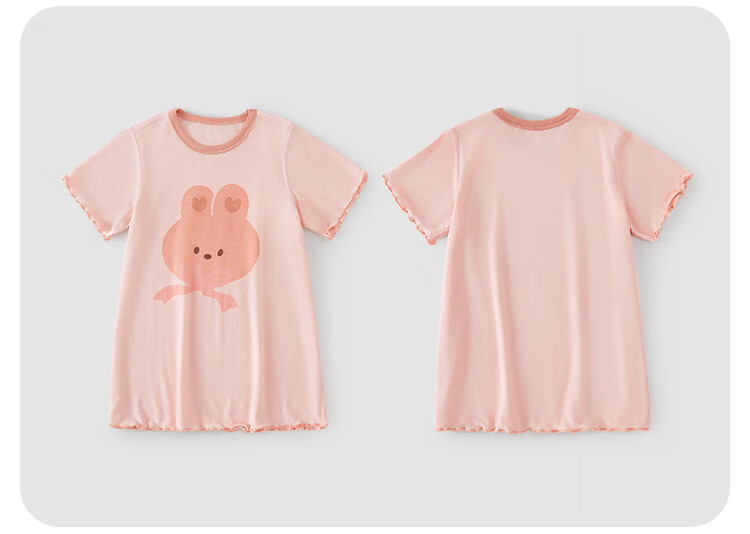 Xiyuan Girls' Summer Thin Antibacterial Bamboo Fiber Sleep Dress for 7-Year-Olds Cute Baby Nightgown 12