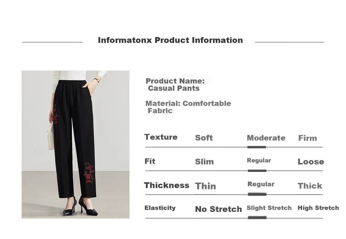 YUZHAOLIN Mom's Pants Spring And Autumn Casual Trousers Middle-Aged And Elderly Women's Straight-Leg Grandmother Pants Y23KK2624 7