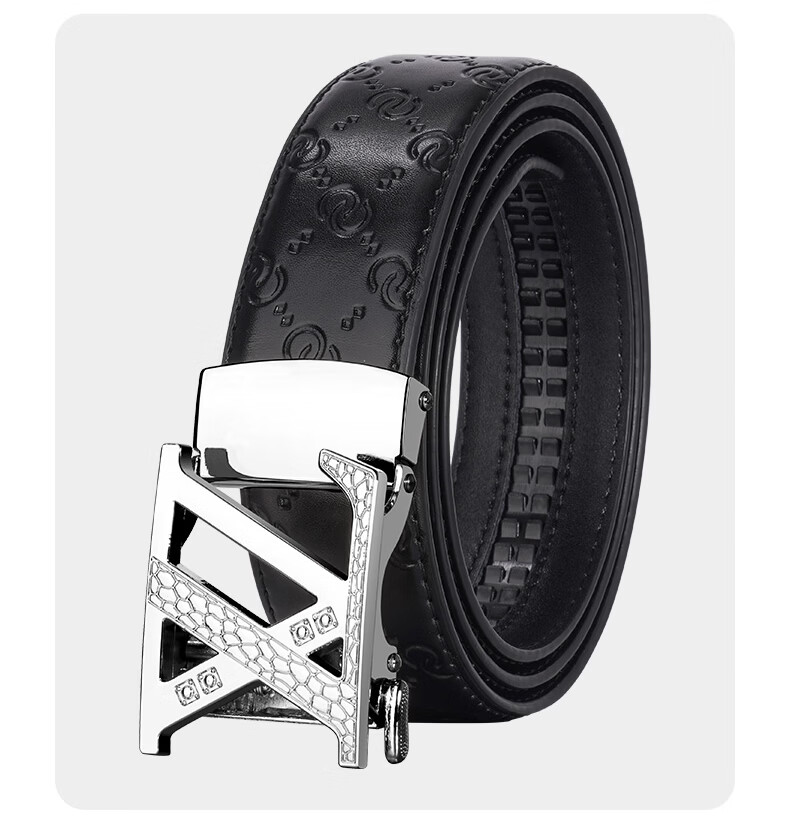 CARTELO Men's Genuine Leather Automatic Buckle Business Casual Belt Birthday Gift for Boyfriend Husband Dad Elders 8