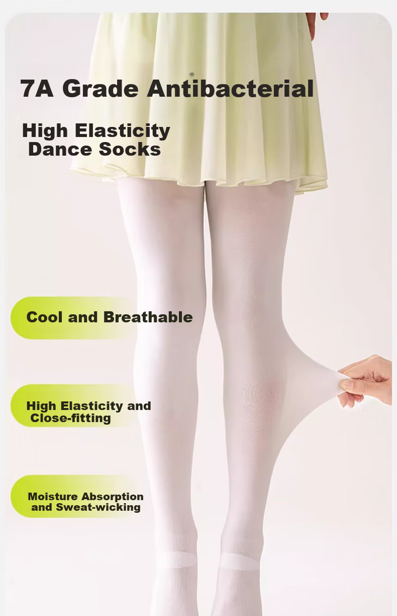 Mianqixiong Children's Dance Socks Spring and Autumn Air-conditioned Room Special Tights White Pantyhose Girls Indoor Leggings - M 1