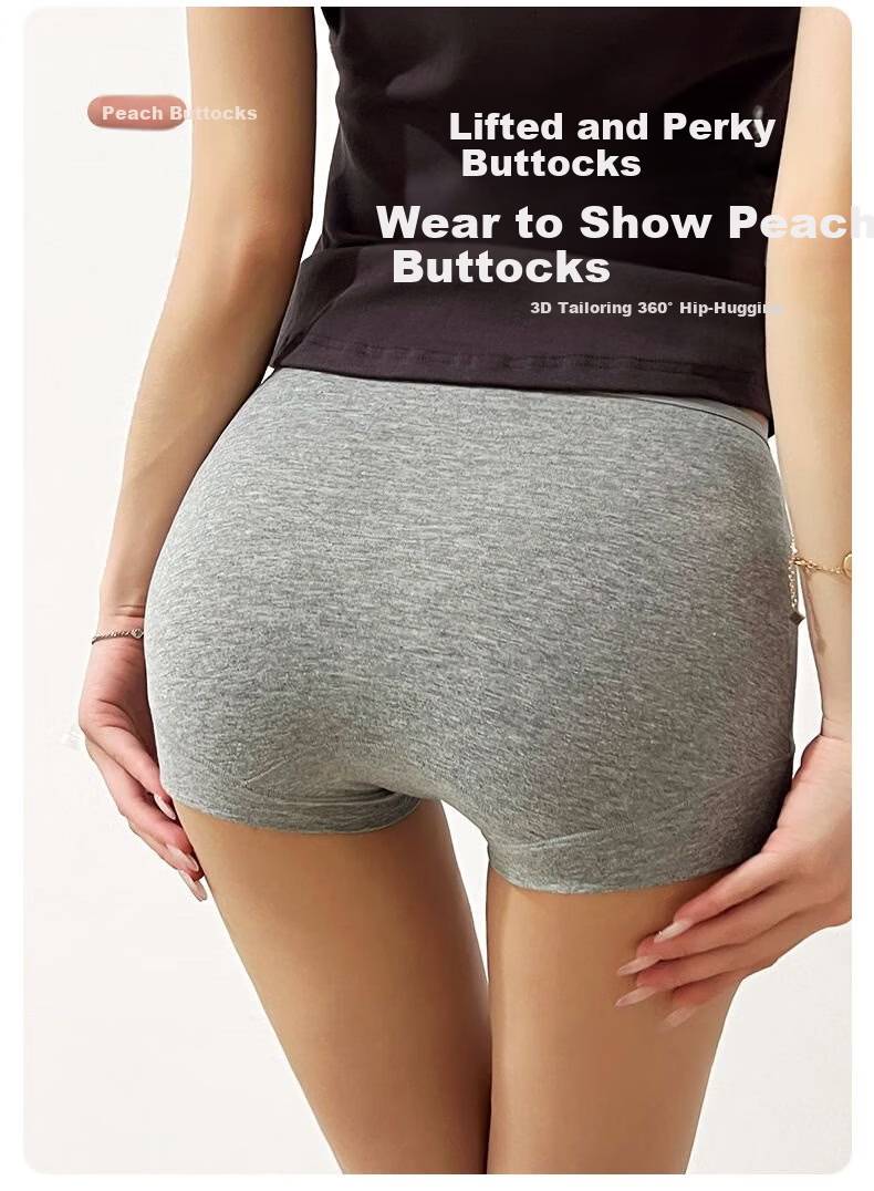 Miiow Women's Cotton Boxer Briefs 2026 New Antibacterial Extended Crotch Mid-Waist Basic Safety Shorts 9