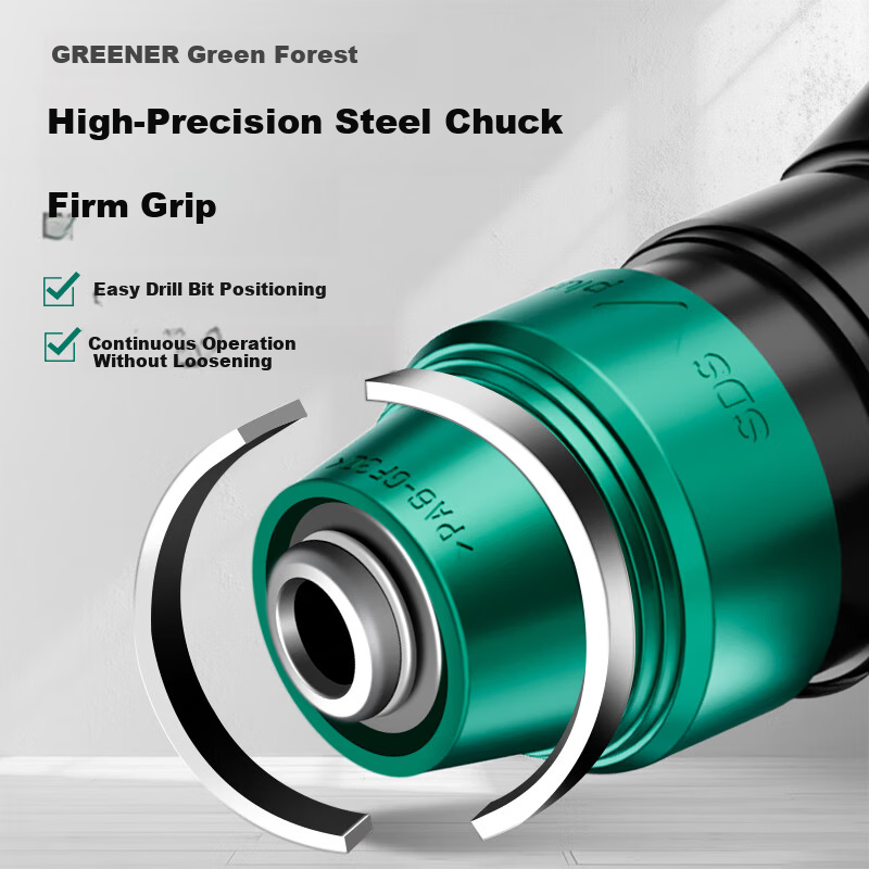 GREENER High-Power Brushless Cordless Lithium Electric Hammer Multi-Function Impact Drill 21V 10x4.0Ah Battery with All-in-One Gift Pack