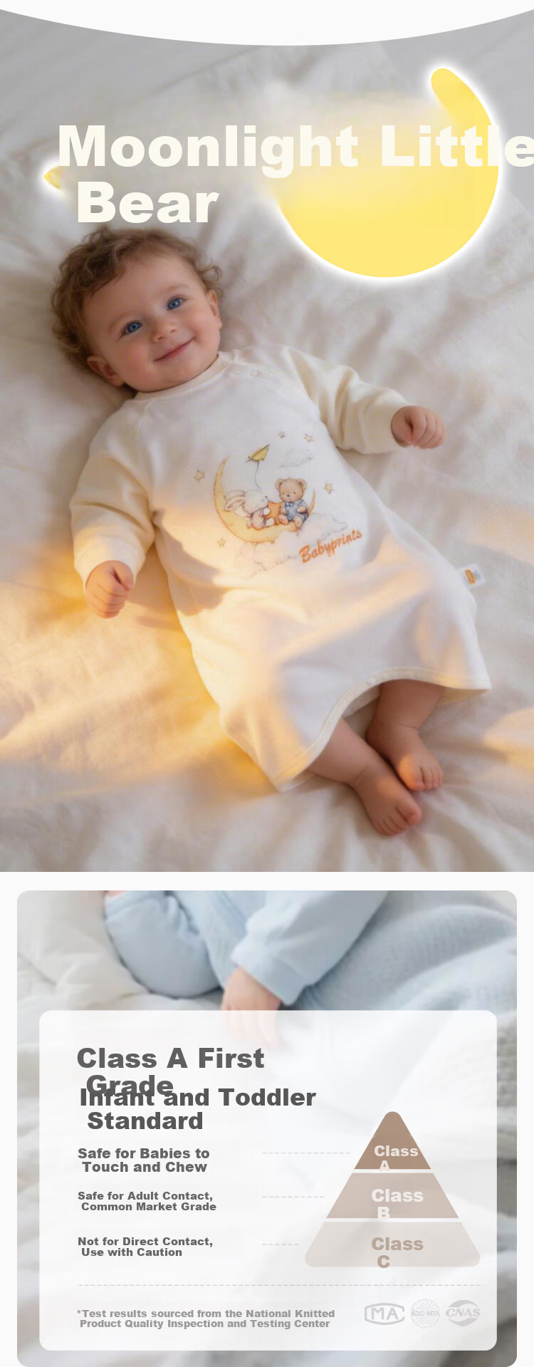 Babyprints Baby Cotton Long Sleeve Bathrobe Unisex Infant One-piece Pajamas Anti-kick Quilt Four Seasons Sleeping Bag Full Print Size 73 2