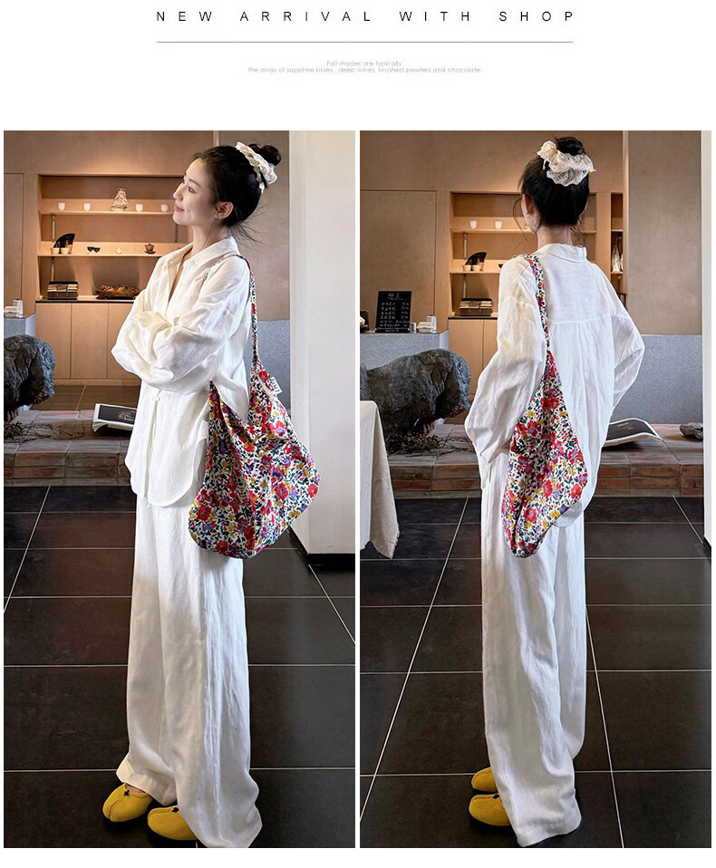Langsha Cotton Linen Wide-Leg Pants for Women Summer 2026 New High-Waist Loose Slim Korean Style Draped Straight Casual Trousers 14