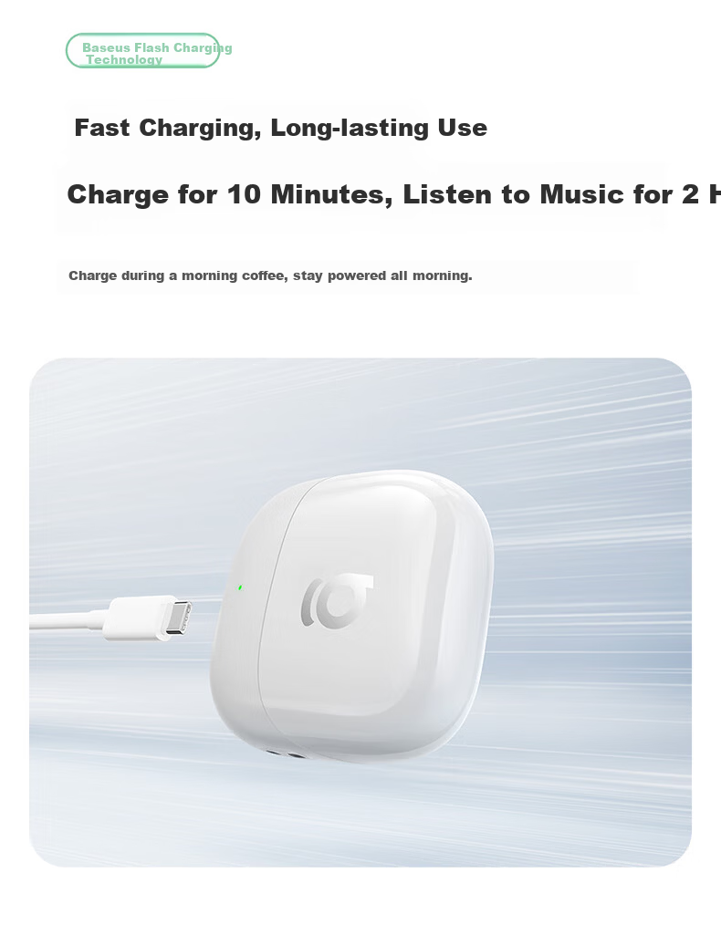 BASEUS BS1NC Semi-In-Ear Active Noise Cancelling AI Bluetooth Earphones Wireless 40H Long Battery Life Comfortable Earbuds for Apple Huawei Vivo Phones Gift 19