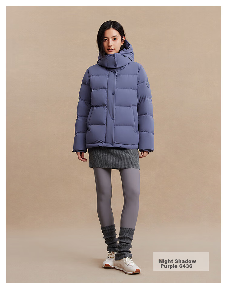 Bosideng Women's Winter Down Jacket Slim Fit Short Casual Thickened Removable Hood Stand Collar Versatile Coat 21