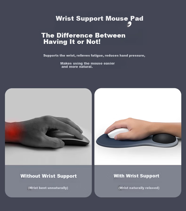 Jiasu Ergonomic Mouse Pad Wrist Rest 3D Sloped Computer Office Wrist Support Pad Pink Blue Purple 2