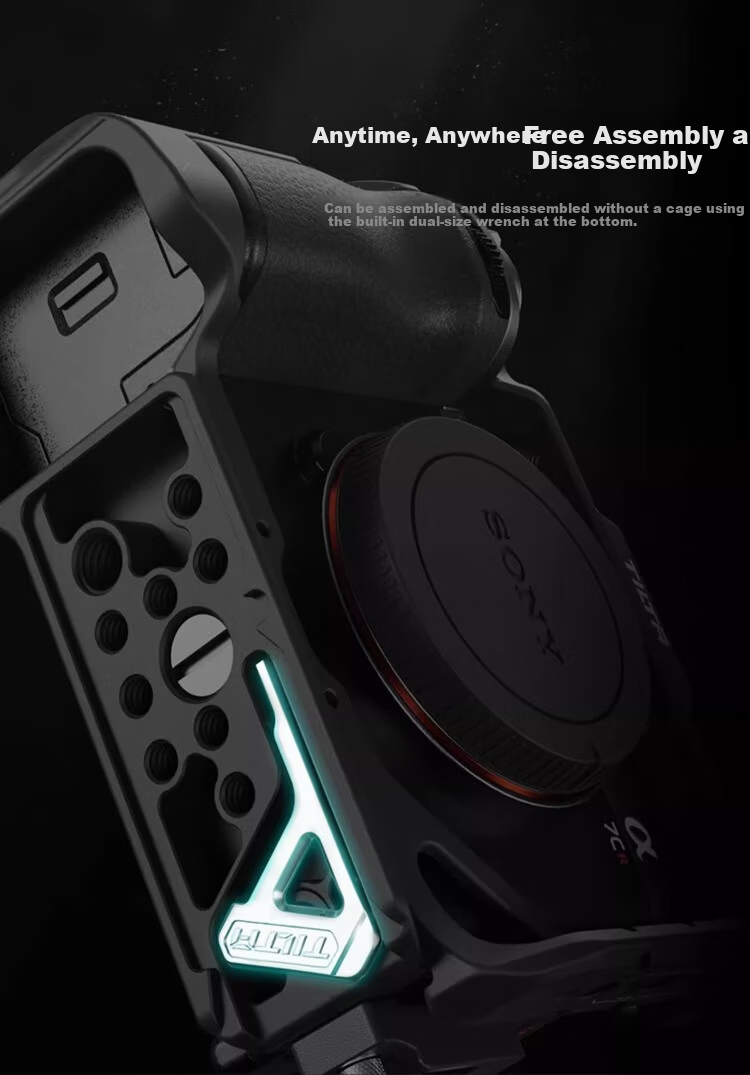 TILTA Iron Head Full Cage Camera Expansion Frame for Sony A7C II/A7CR A7C2 A7C Second Generation Cage Photography Kit - Black 8