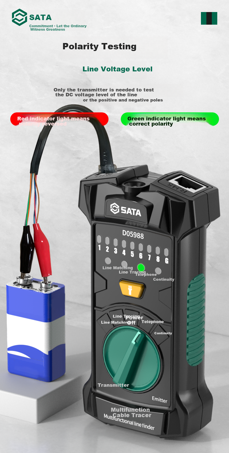SATA Cable Tracker Strong Electrician Wire Tracer Network Tester Circuit Continuity Detector D05988 7