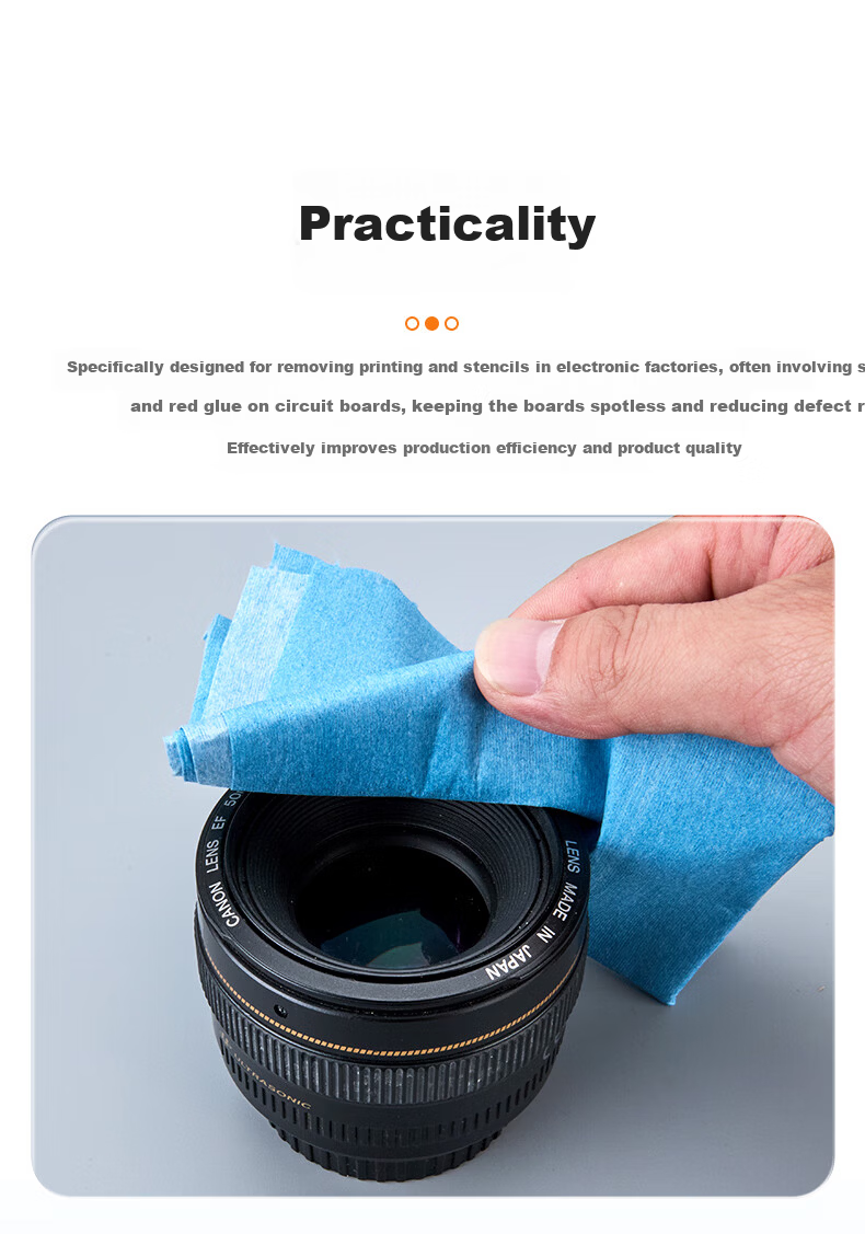 Buran Dust-Free Industrial Wiping Paper Oil Absorption Lab Wipes 25x38cm 500 Sheets/Roll Blue 7