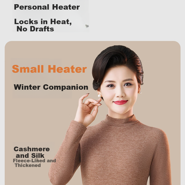 MiiOW Middle-aged and Elderly Women's Thermal Underwear Set, Mid-neck Winter Fleece-lined Thin Autumn Top and Bottom, German Velvet Base Layer, Gift for Mom 5