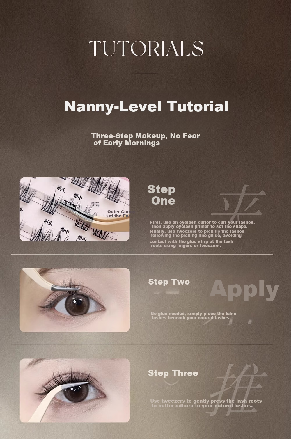 UIMO Adhesive-Free False Eyelashes Fox Style Baby Curved Comic Natural Realistic Mom-Like Look Small White Intern 9