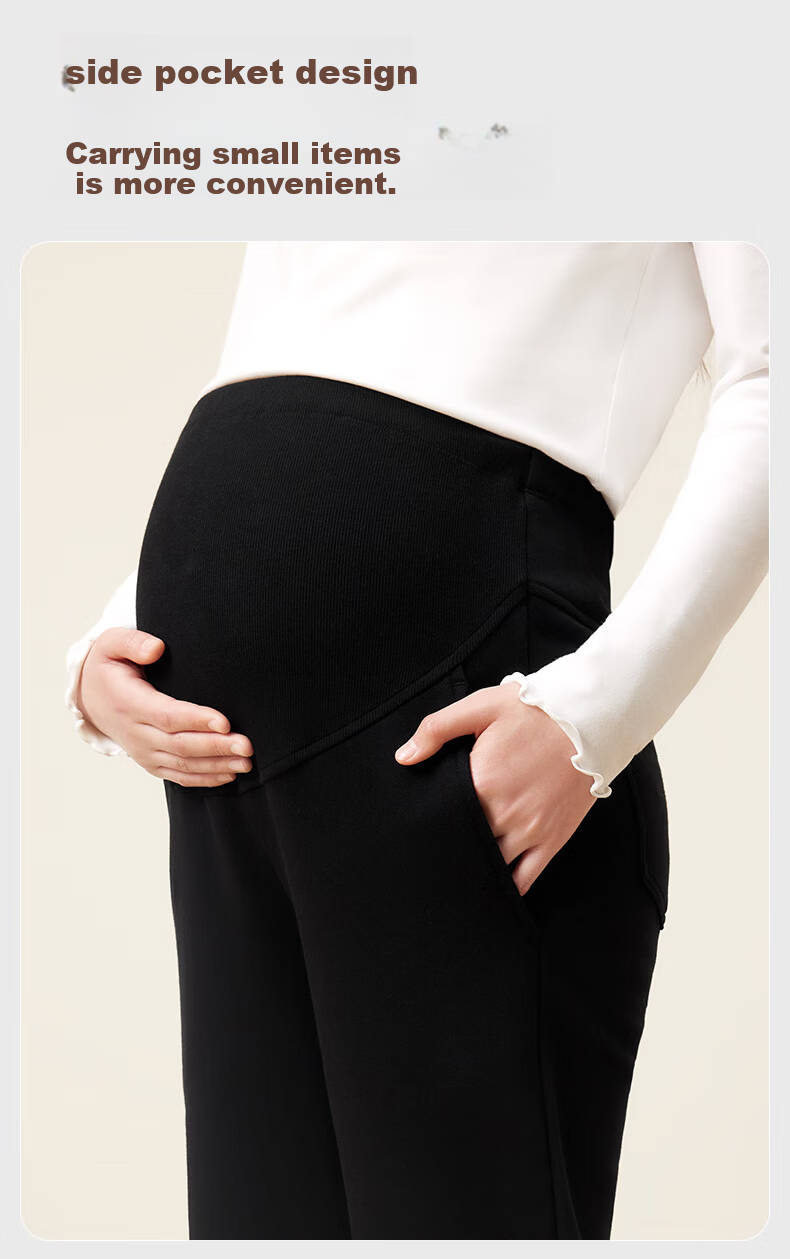 PurCotton Maternity Pants High Cotton Content Belly Support Pregnancy Four Seasons Casual Leggings Maternity Wear 160 9