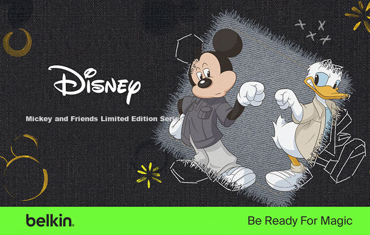 BELKIN Premium Leather Phone Lanyard Strap Mickey and Friends Anti-Lost Neck and Crossbody Phone Chain with Phone Pad 2