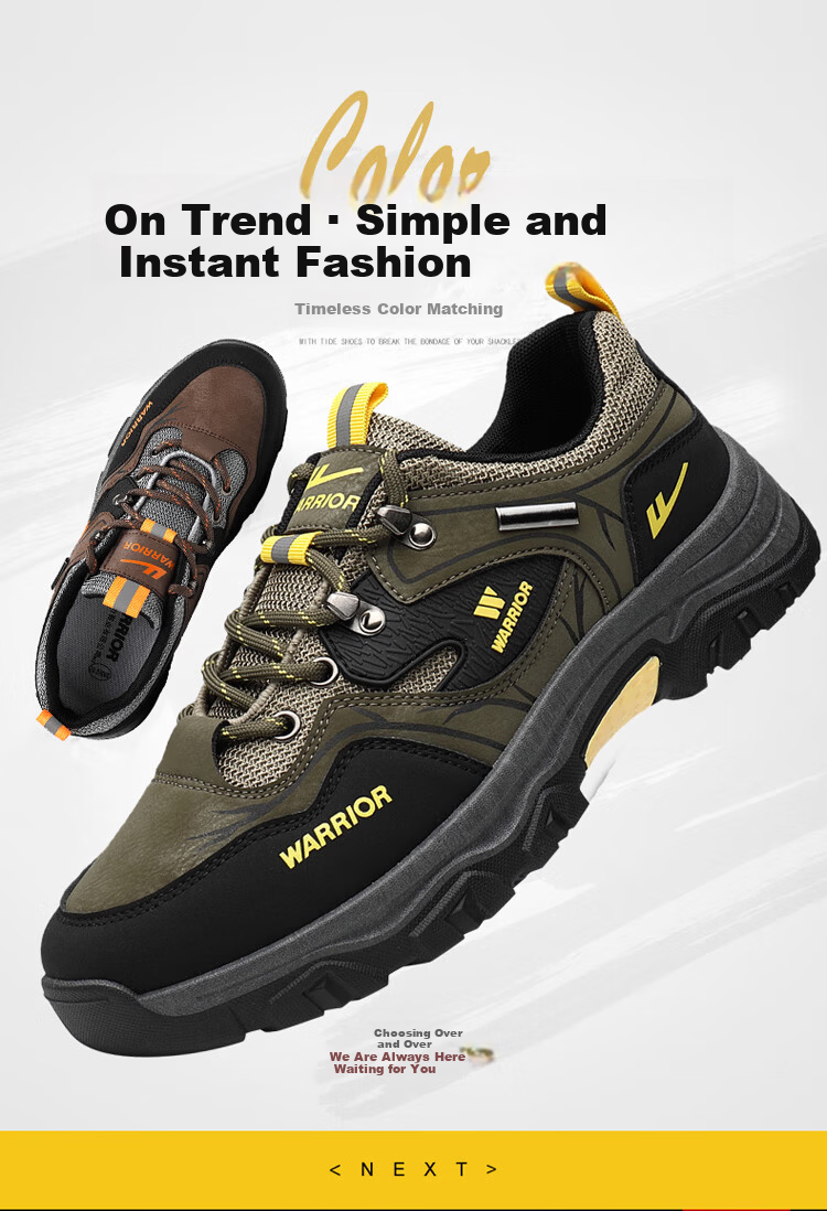 Warrior Men's Summer Breathable Work Office Sports Casual Non-slip Wear-resistant Safety Dad Shoes Black/Grey/Blue 43 5