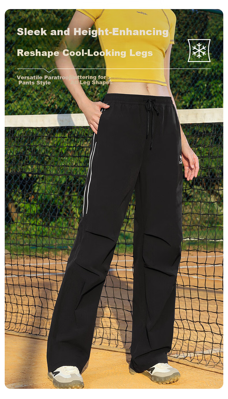 CAMEL Women's Outdoor Hiking Paratrooper Pants Loose Stretch Sports Casual Trousers Y26BA4L0012 Phantom Black L 8