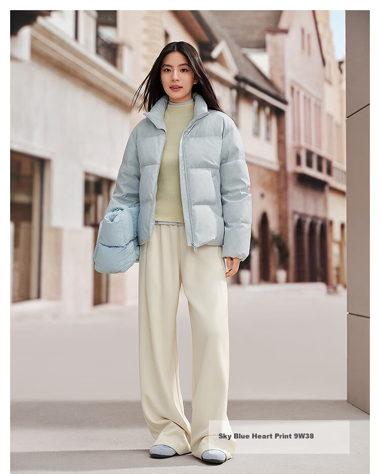 BOSIDENG Women's Off-Season 90% Down Thickened Stand Collar Slim Short Casual Warm Jacket Winter 15