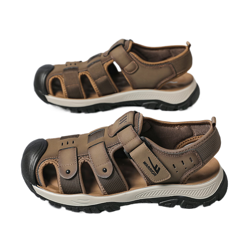 Warrior Baotou Men's Summer Sandals Beach Shoes Commuter Casual Slippers WSL(WZ)-1754 Khaki Size 40