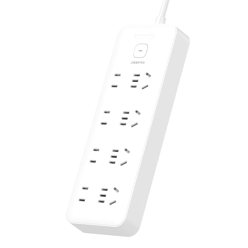 Lengon Safety Power Strip with 8 Combined Outlets And Master Control, 1.8m Large-Spacing New National Standard PC Material 10A Extension Cord High-Temperature Flame-Retardant for Student Dormitory