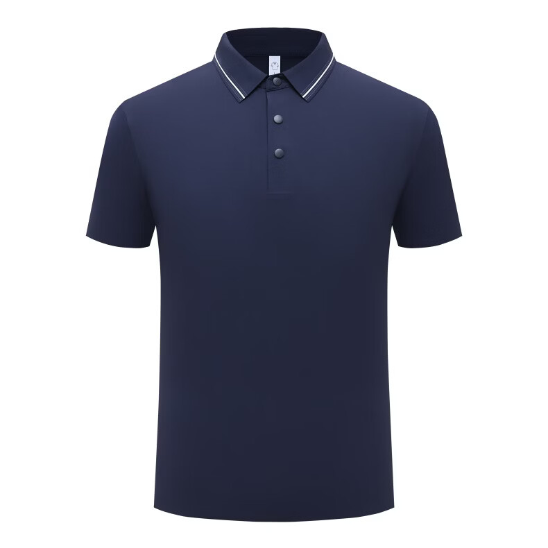 ROMON Men's Polo Shirt Short Sleeve T-Shirt Summer Ice Silk Thin Breathable Business Cool Top Piano Black 3XL 17