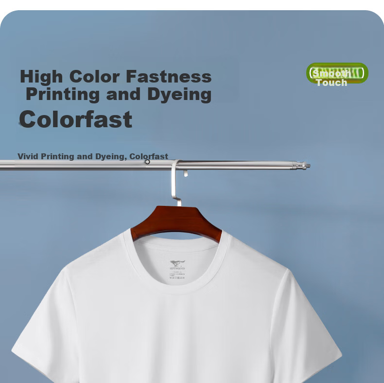 SEPTWOLVES Men's Short Sleeve T-Shirt Elastic Cotton Breathable Casual Sweat-Absorbing Basic Light Gray XL 12