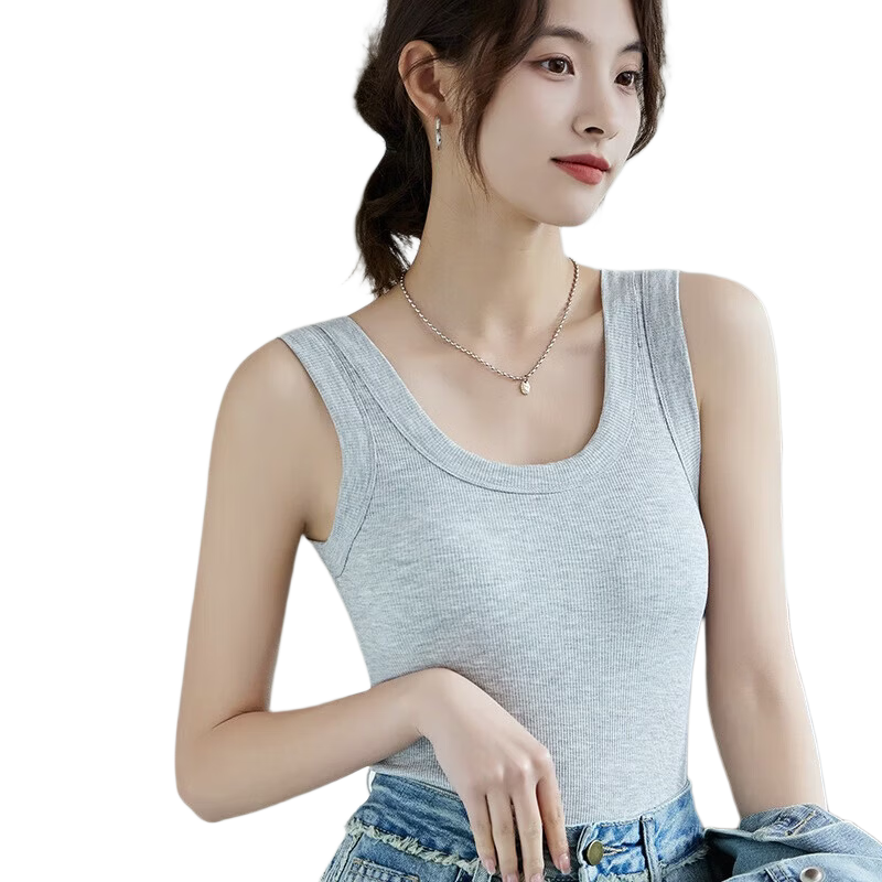LangSha Women's Camisole Tank Top with Built-In Bra Pads, Modal Undershirt, Spring New Style, No Need to Wear Underwear, Beautiful Back Design, Outer Wear Base Layer